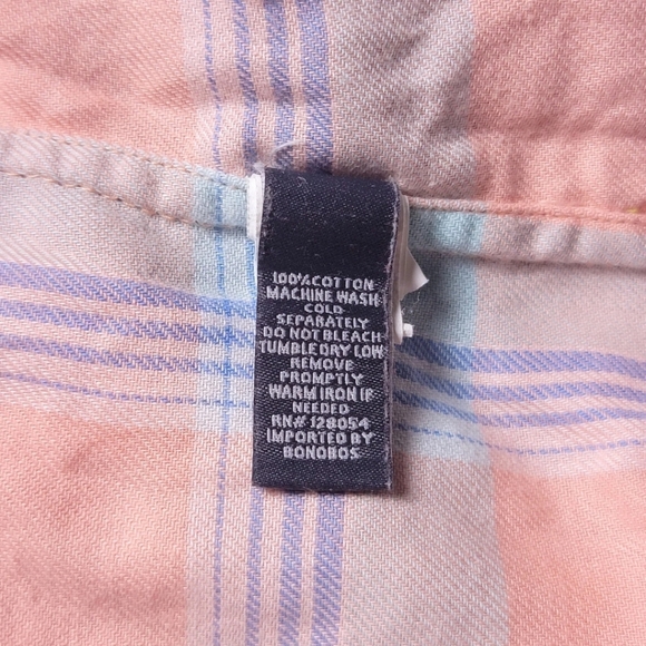 Bonobos Pink Plaid Button-Down Shirt L - Picture 5 of 7